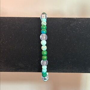 Elegant Green and Blue Beaded Bracelet